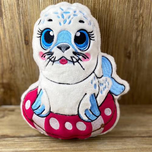 Stickdatei ITH Robbe Eddy für Rahmen 20x30 cm, Maschinenstickerei, ITH Stickmuster mit Tiermotiv