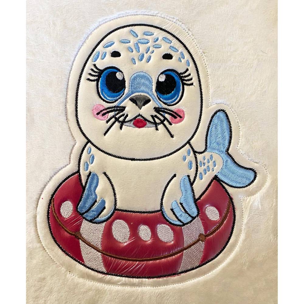 Stickdatei ITH Robbe Eddy für Rahmen 20x30 cm, Maschinenstickerei, ITH Stickmuster mit Tiermotiv Bild 3