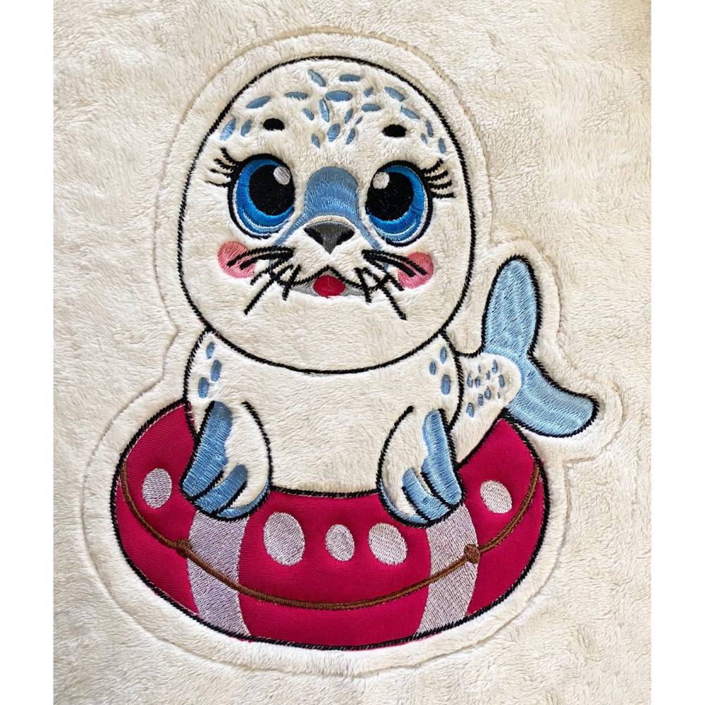 Stickdatei ITH Robbe Eddy für Rahmen 20x30 cm, Maschinenstickerei, ITH Stickmuster mit Tiermotiv Bild 4