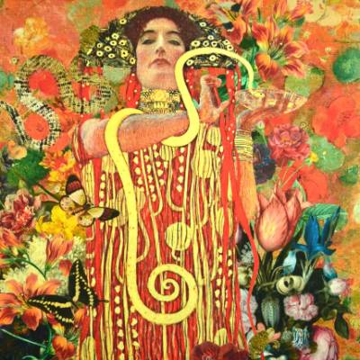 ♕ Jersey Panel Gustv Klimt Jugendstil "Inner Garden" Digital 200 x 150 cm Hygieia ♕