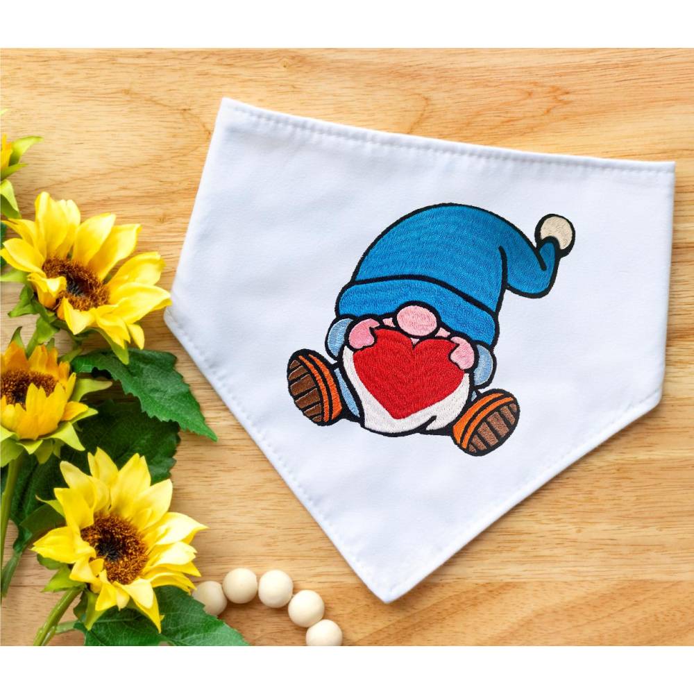 Stickdatei Gnom mit Herz in 6 Größen, Maschinenstickerei, Stickmuster mit Herz Motiv, süßer Gnom Bild 8