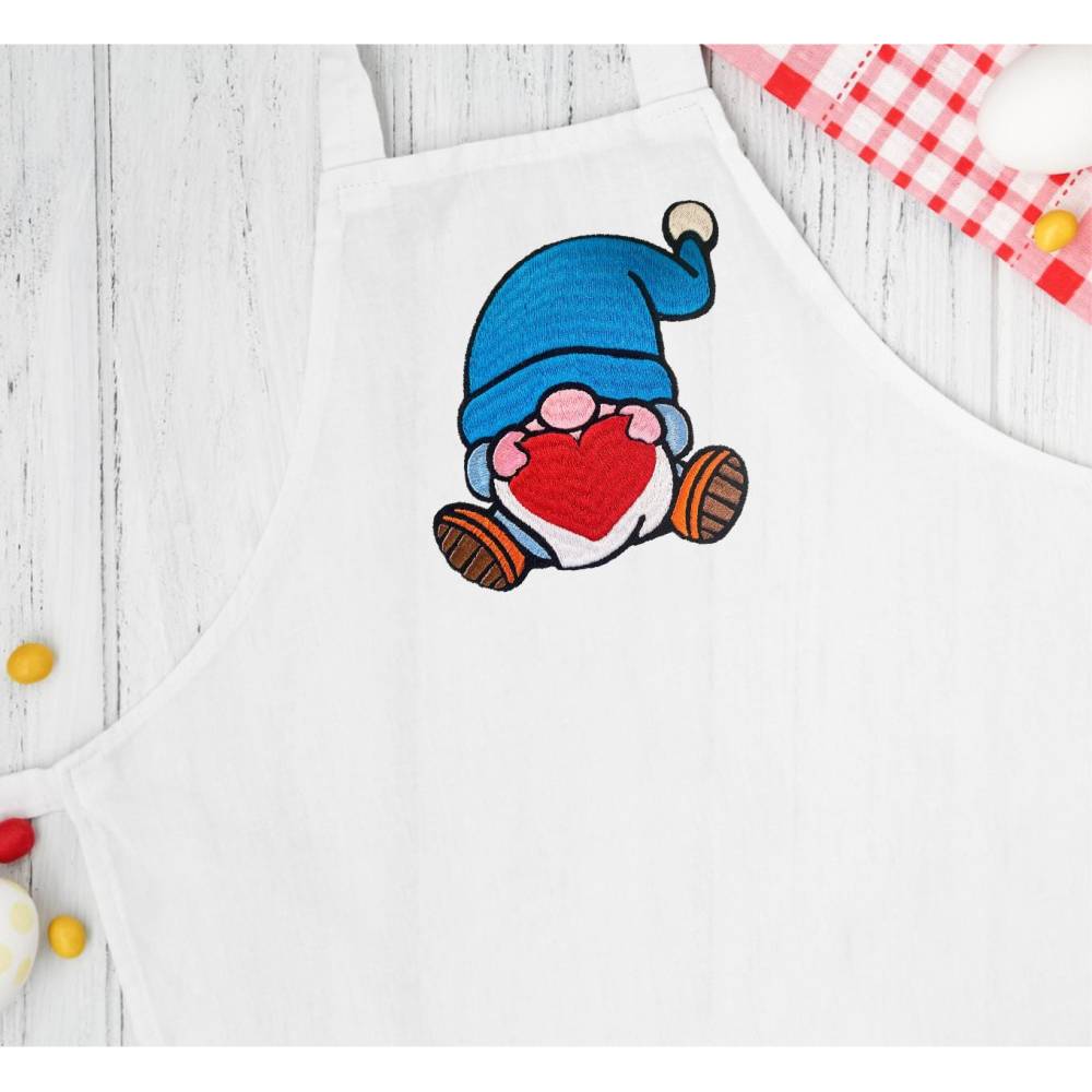 Stickdatei Gnom mit Herz in 6 Größen, Maschinenstickerei, Stickmuster mit Herz Motiv, süßer Gnom Bild 9