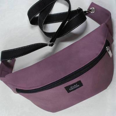 Trendy Crossbag, Hip Bag, Bauchtasche, Gürteltasche, Umhängetasche aus Kunstleder altrosa – stylisch & praktisch