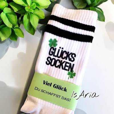 Glücks Socken, Tennissocken, Glücksbringer Strümpfe, Geschenkidee
