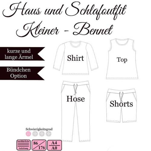 Haus-und Schlafoutfit "Kleiner Bennett" - Gr 86-176 - EBook und Nähanleitung
