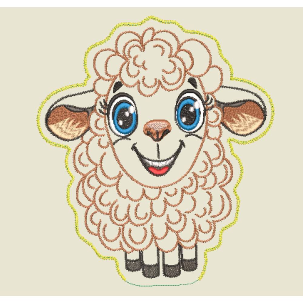 Stickdatei ITH Schaf Ulla für Rahmen 20x30 cm, Maschinenstickerei, ITH Stickmuster mit Tiermotiv Bild 2