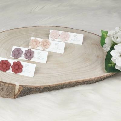 Ohrstecker „Blumen“ (aus hypoallergenem Edelstahl, Nickelfrei) verschiede Farben