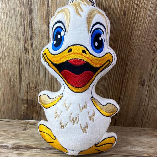 Stickdatei ITH Ente Duggy für Rahmen 20x30 cm, Maschinenstickerei, ITH Stickmuster mit Tiermotiv