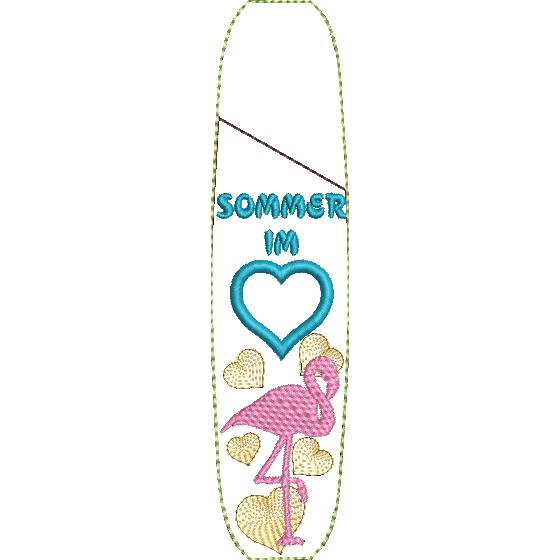 Stickdatei Kulli Etui Sommer ITH – Flamingo & Herz Bild 5