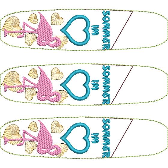 Stickdatei Kulli Etui Sommer ITH – Flamingo & Herz Bild 7