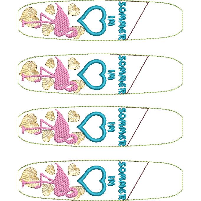 Stickdatei Kulli Etui Sommer ITH – Flamingo & Herz Bild 8