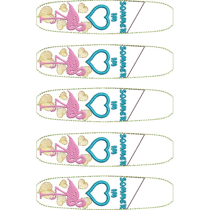 Stickdatei Kulli Etui Sommer ITH – Flamingo & Herz Bild 9