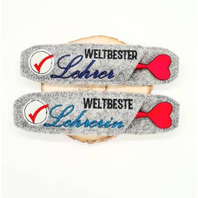 Stickdatei Etui Kugelschreiber – Geschenkidee für Lehrer & Lehrerin ITH
