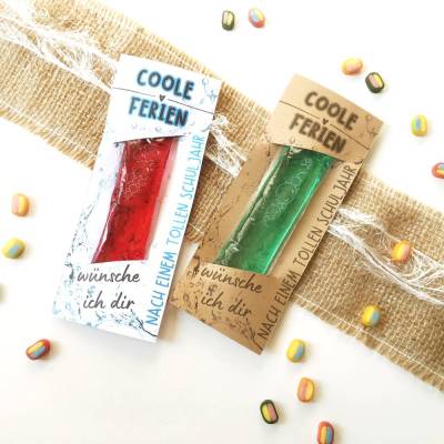 Druckvorlage Geschenk für Schulferien, Schulklasse, Wassereis, Ferienbeginn,  Schuljahresende, Geschenkidee, Schulkinder