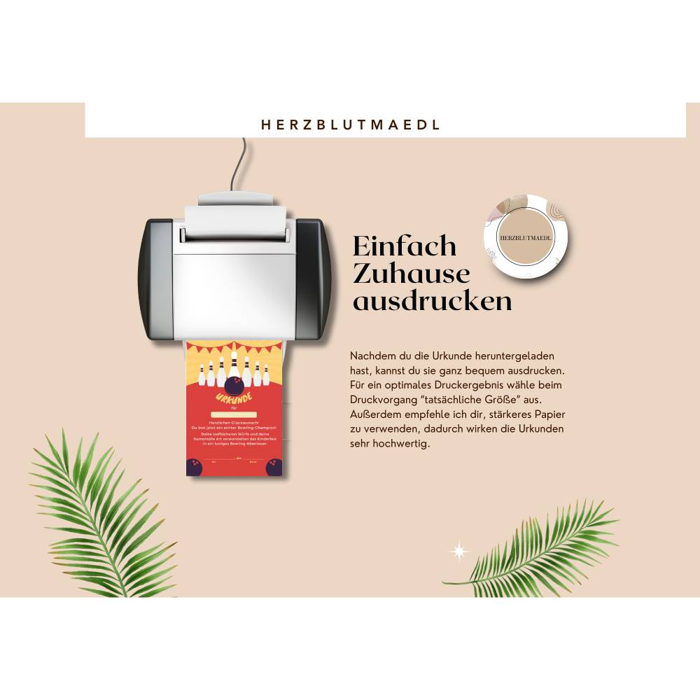 Bowling-Urkunde für Kinder – Personalisierte Urkunde zum Ausdrucken für Kindergeburtstage, Bowling-Partys Bild 3