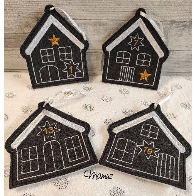 * Adventskalender Häuschen ITH "*  24 - versch. Häuschen zum aufhängen mit Zahlen von 1-24 Bild 1