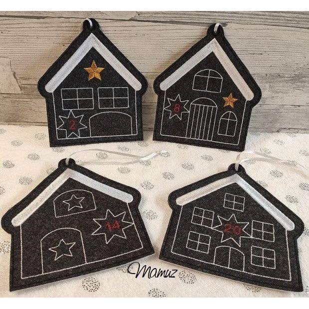 * Adventskalender Häuschen ITH "*  24 - versch. Häuschen zum aufhängen mit Zahlen von 1-24 Bild 2