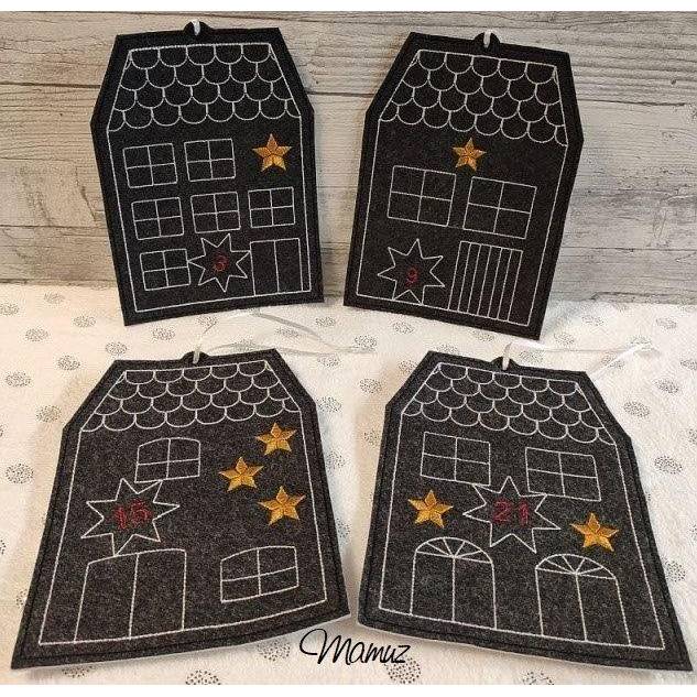 * Adventskalender Häuschen ITH "*  24 - versch. Häuschen zum aufhängen mit Zahlen von 1-24 Bild 3
