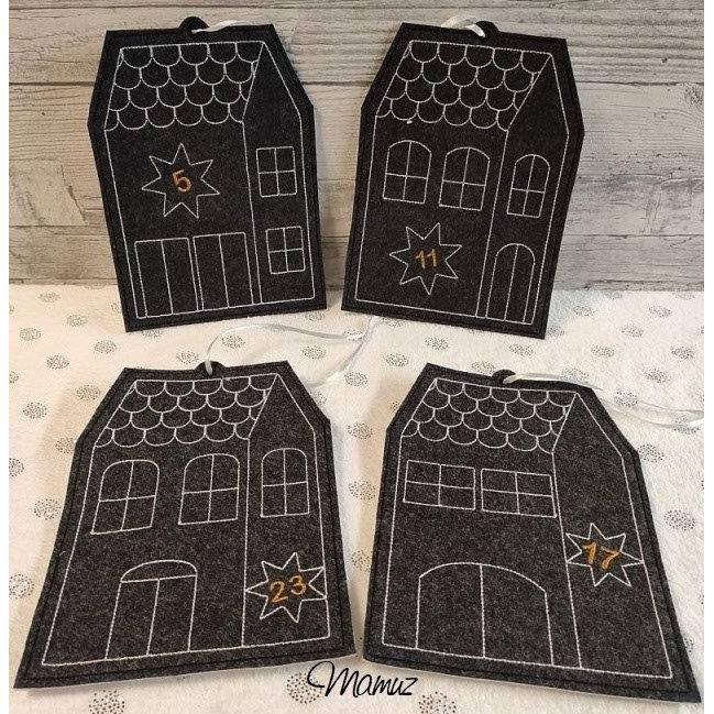 * Adventskalender Häuschen ITH "*  24 - versch. Häuschen zum aufhängen mit Zahlen von 1-24 Bild 5