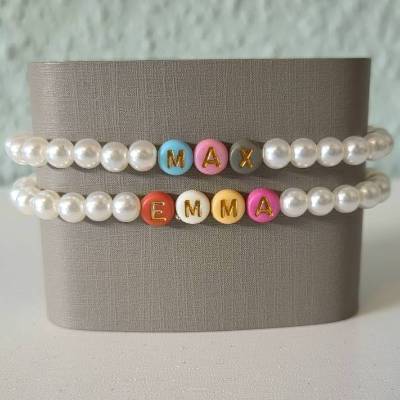 Individuelles Perlenarmband mit Namen – Namensarmband für Kinder & Erwachsene