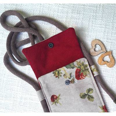 Handytasche zum Umhängen Crossbodytasche Erdbeerendesign