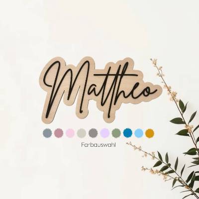 XXL Türschild aus Holz personalisiert mit Name, Namensschild für Kinderzimmer, Schriftzug, Dekoration, Wanddekorati on