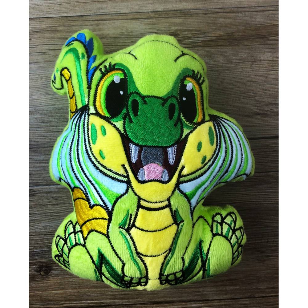 Stickdatei ITH Drache Flipp für Rahmen 20 x 30 cm, Maschinenstickerei, ITH Stickmuster mit Tiermotiv Bild 3