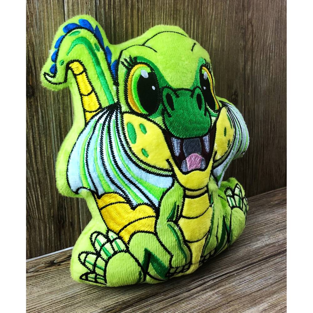 Stickdatei ITH Drache Flipp für Rahmen 20 x 30 cm, Maschinenstickerei, ITH Stickmuster mit Tiermotiv Bild 4