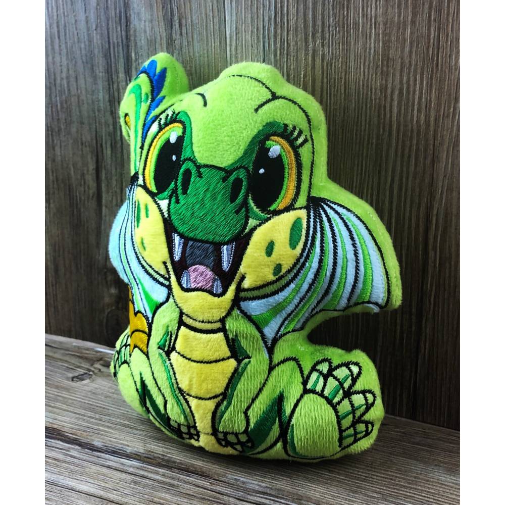 Stickdatei ITH Drache Flipp für Rahmen 20 x 30 cm, Maschinenstickerei, ITH Stickmuster mit Tiermotiv Bild 5
