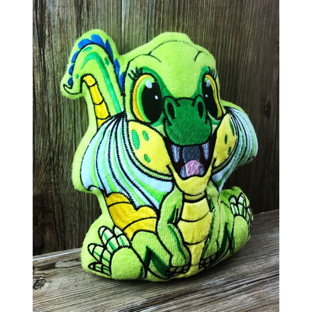 Stickdatei ITH Drache Flipp für Rahmen 20 x 30 cm, Maschinenstickerei, ITH Stickmuster mit Tiermotiv Bild 6
