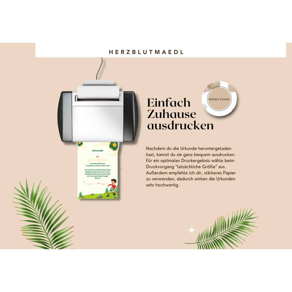 Fußball Urkunde als Mitgebsel für den Kindergeburtstag | Geschenktüte für Kinder | Fußballturnier Bild 3