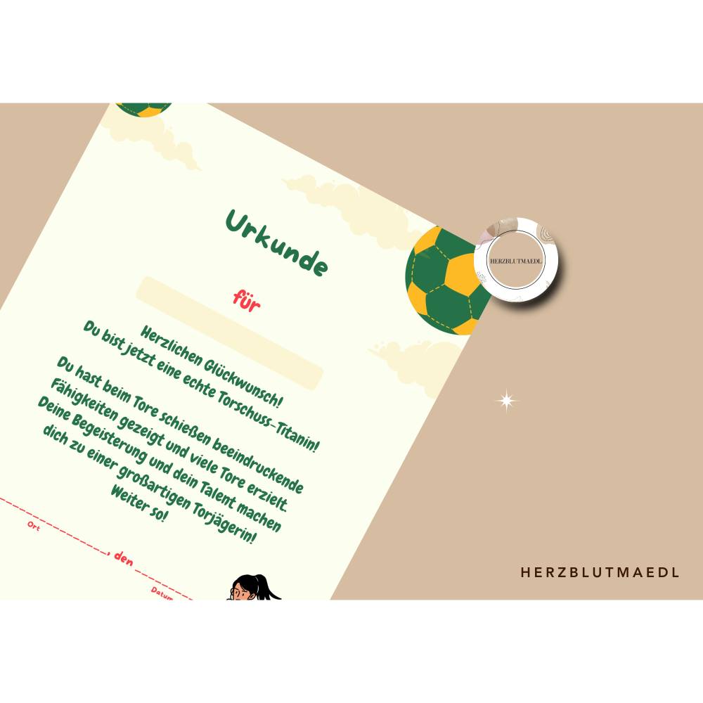 Fußball Urkunde als Mitgebsel für den Kindergeburtstag | Geschenktüte für Kinder | Fußballturnier Bild 4
