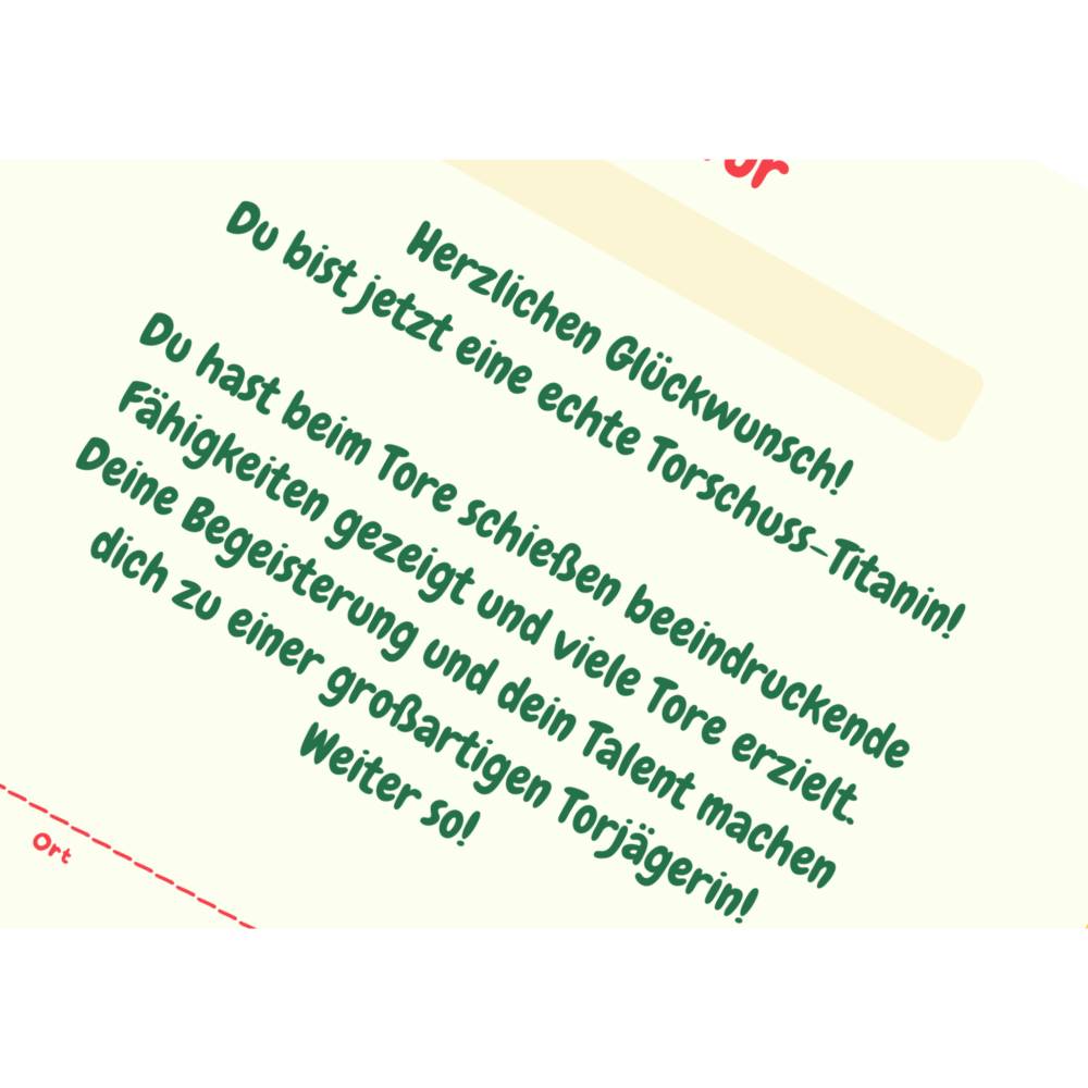 Fußball Urkunde als Mitgebsel für den Kindergeburtstag | Geschenktüte für Kinder | Fußballturnier Bild 6