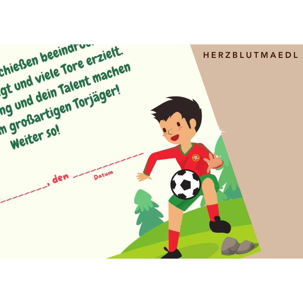 Fußball Urkunde als Mitgebsel für den Kindergeburtstag | Geschenktüte für Kinder | Fußballturnier Bild 7