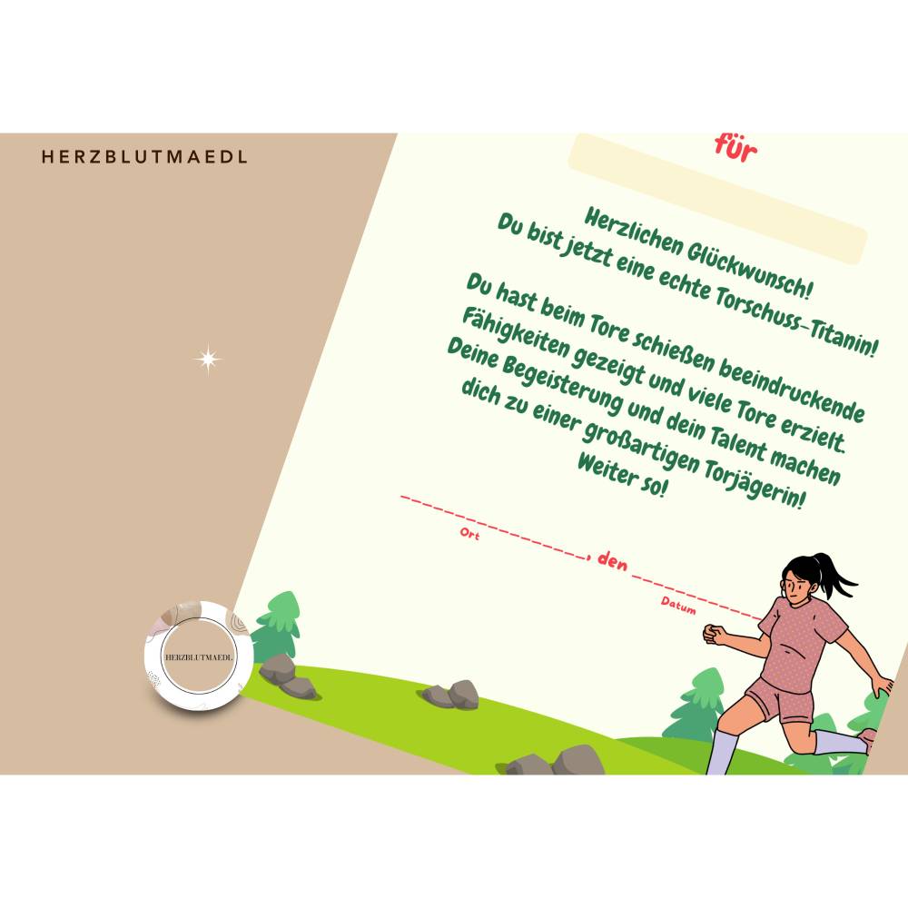 Fußball Urkunde als Mitgebsel für den Kindergeburtstag | Geschenktüte für Kinder | Fußballturnier Bild 8