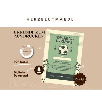 Fußball Urkunde als Mitgebsel für den Kindergeburtstag | Geschenktüte für Kinder 