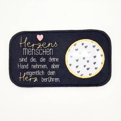 Stickdatei Mug Rug Herzens Mensch