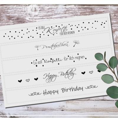 Banderole Glückwünsche 001 ***2 in 1*** Druckvorlage  Din A4 - Dateiformat PDF 