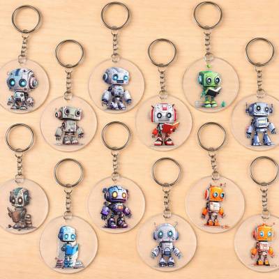 Schlüsselanhänger Roboter – Acryl, verschiedene Designs, Geschenkidee für Technikfans, SAAS-116-127
