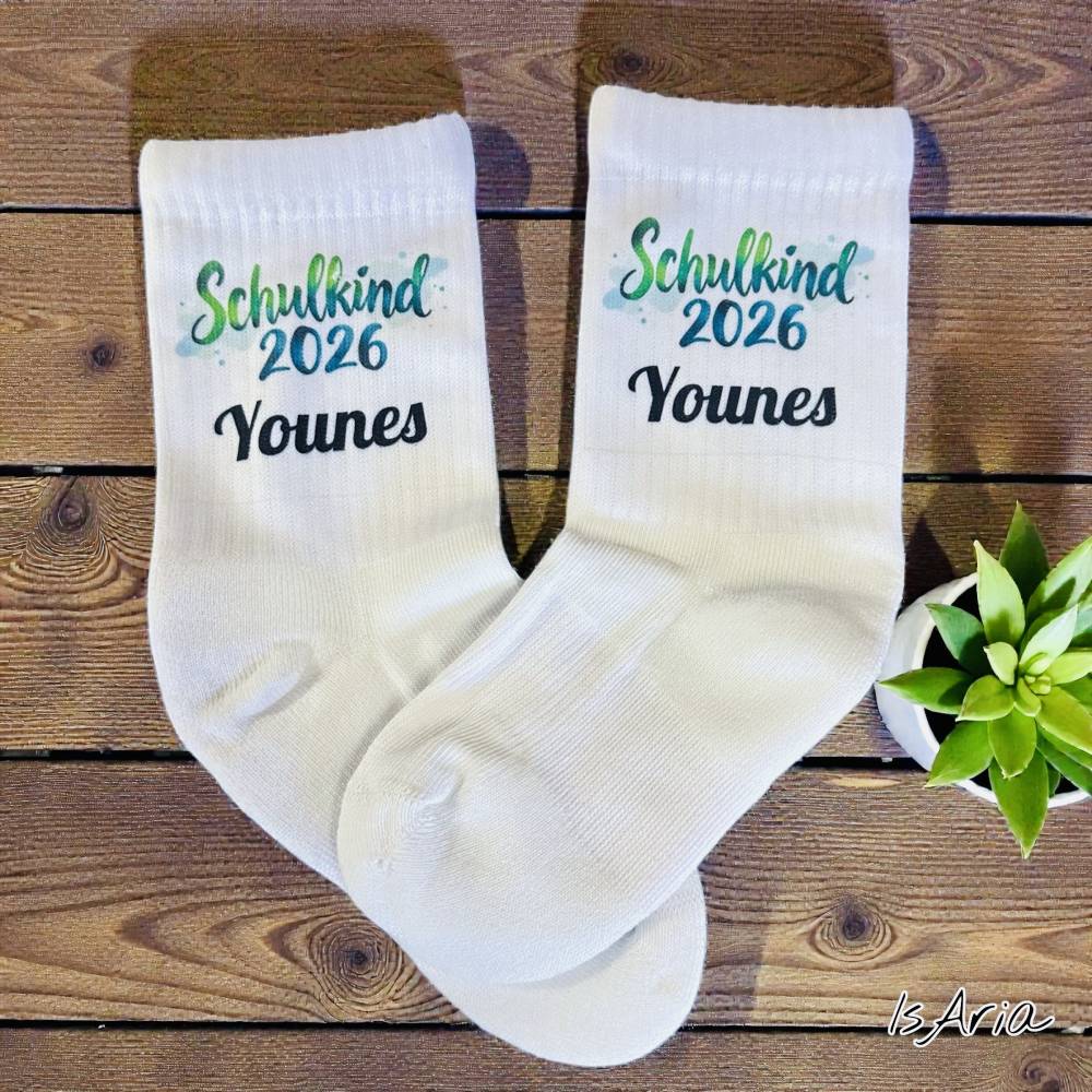 Schulkind 2026 Socken,Tennissocken, Personalisierbar, Strümpfe, Geschenkidee Einschulung Bild 3