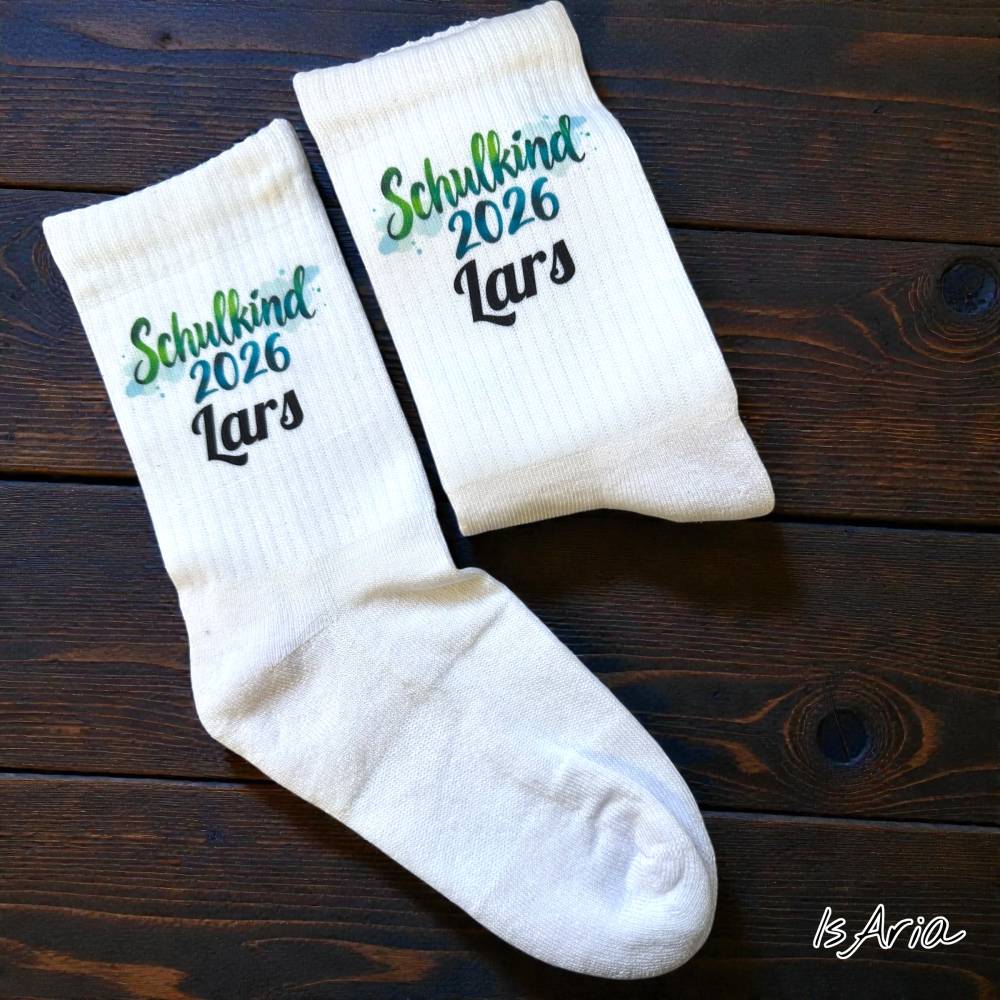 Schulkind 2026 Socken,Tennissocken, Personalisierbar, Strümpfe, Geschenkidee Einschulung Bild 4