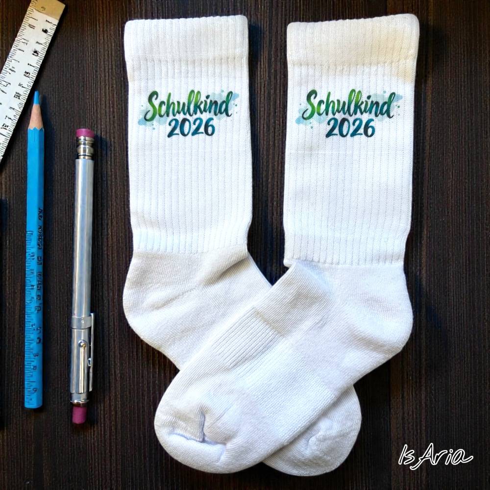 Schulkind 2026 Socken,Tennissocken, Personalisierbar, Strümpfe, Geschenkidee Einschulung Bild 5