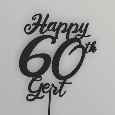Happy Birthday Cake Topper mit Name personalisiert – Tortendeko, 60th Cake Topper, Geburtstagsgeschenk, Jubiläum