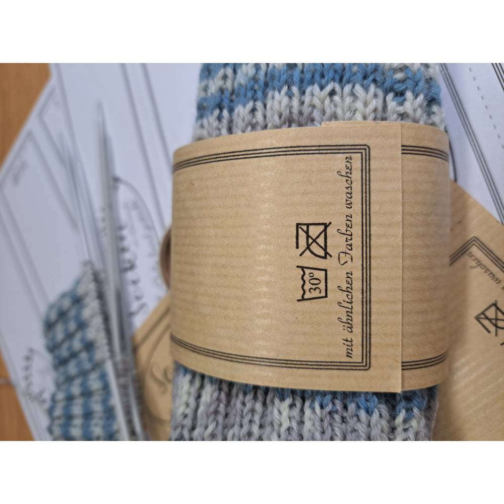 Geschenkverpackung für selbstgestrickte Socken– Banderole zum Selbstausdrucken - Printable Download Datei Bild 5