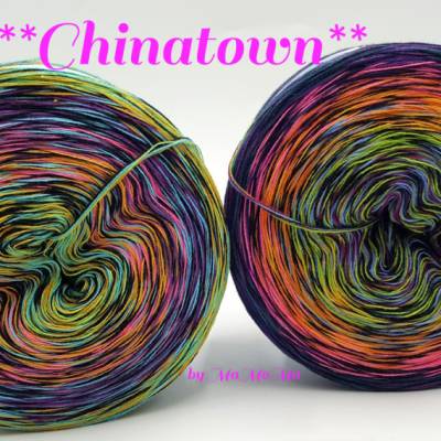 (GP 75,47/KG)  4 fädig  ** Chinatown** Farbverlaufsgarn / Bobbel / Wolle  