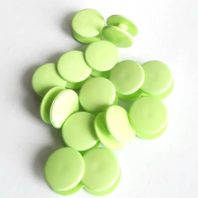 6 Doppelknöpfe H-Knöpfe Apfelgrün 11mm glatt für Wäsche & Lochgummi