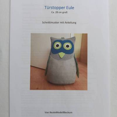 Schnittmuster für Türstopper 'Eule'
