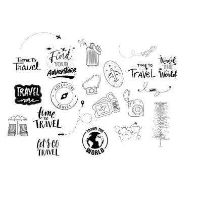 Travel Reise Bundle PNG SVG Datei - Download Plotterdatei - Plotter File - Vacation Airplane Urlaub Flugzeug Welt World