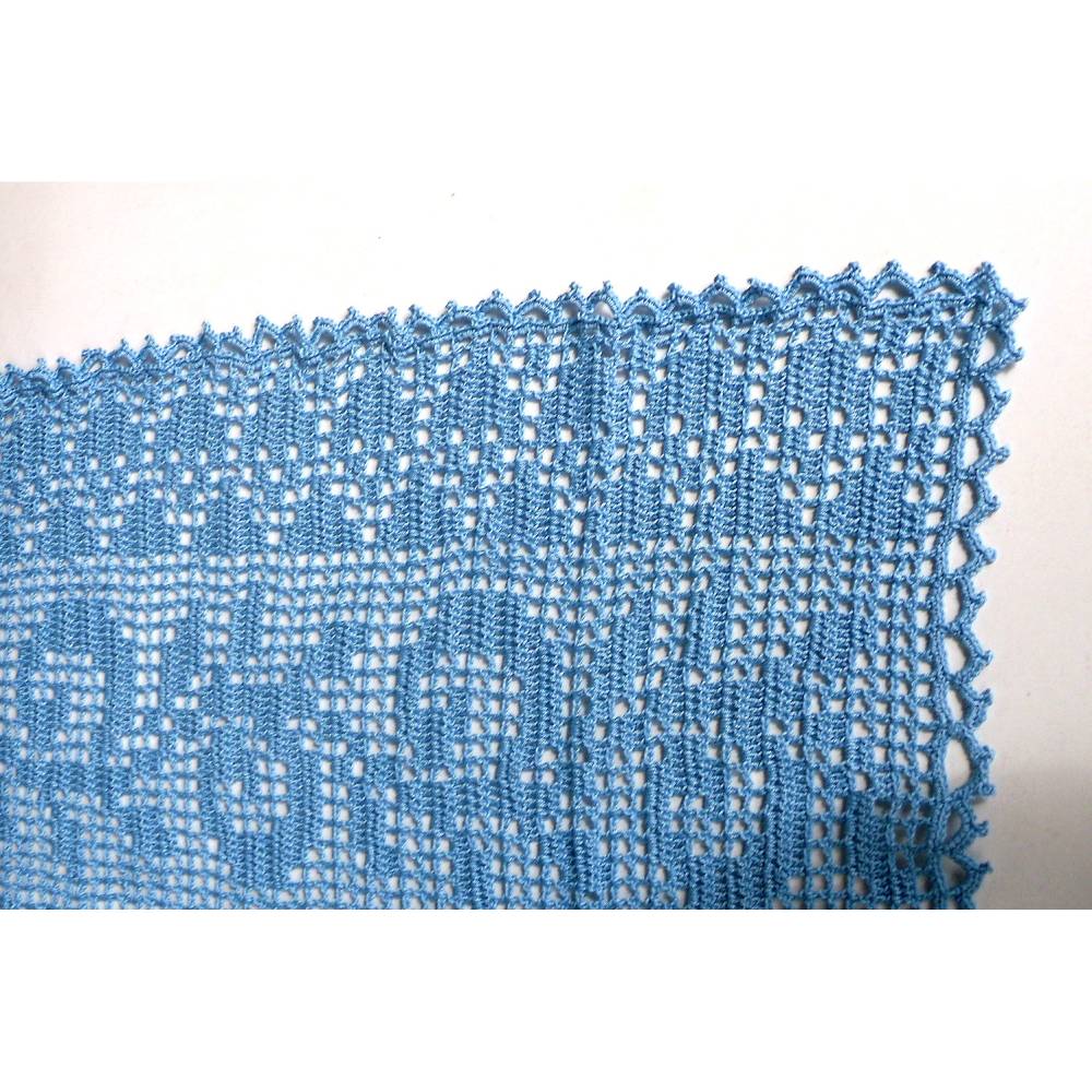 filigraner Tischläufer gehäkelt blauer Tischläufer Dekoration Tischband Handarbeit Baumwolle Ziertischdecke