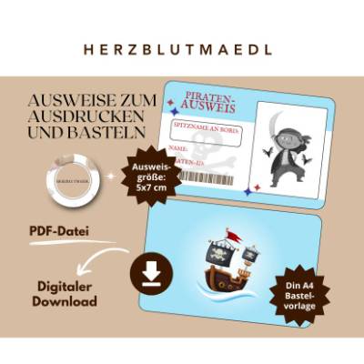 Piraten-Ausweise für Kinder – Individuelle Mitgebsel und Bastelvorlagen zum Ausdrucken für unvergessliche Piraten-Events